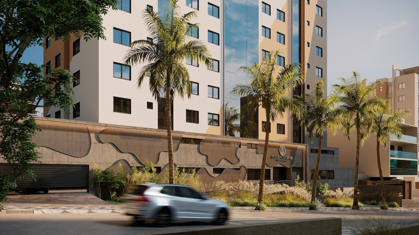 Render da fachada do Sol da Gaspar em fase de construção